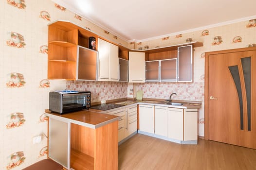 Russia, Moscow- June 11, 2019: interior room apartment. standard repair decoration in hostel