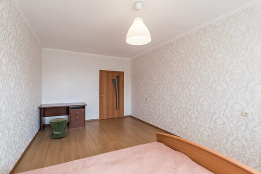 Russia, Moscow- June 11, 2019: interior room apartment. standard repair decoration in hostel