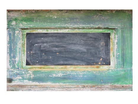 Detail of the old worn wooden board on white background - editable backdrop