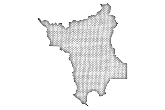 Map of Roraima on old linen