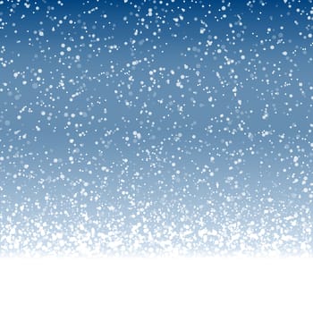vector file with beautiful falling snow flakes on blue colored background