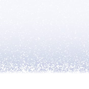 EPS 10 vector christmas background with white fall of snow on silver blue colored background