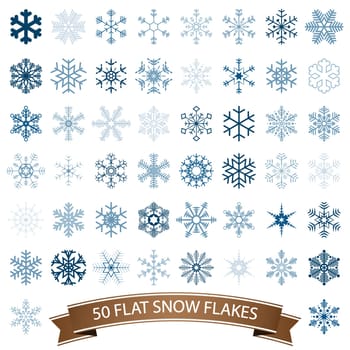 collection of different abstract snow flakes for christmas and winter time