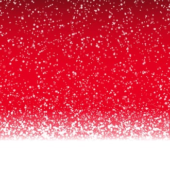 vector file with beautiful falling snow flakes on red colored background