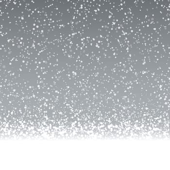 vector file with beautiful falling snow flakes on silver colored background