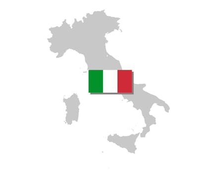 Italian flag and map