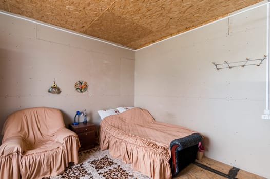Russia, Moscow- June 12, 2019: interior room apartment. standard repair decoration in hostel