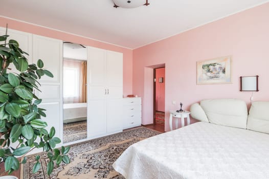 Russia, Moscow- June 12, 2019: interior room apartment. standard repair decoration in hostel