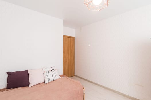 Russia, Moscow- June 12, 2019: interior room apartment. standard repair decoration in hostel