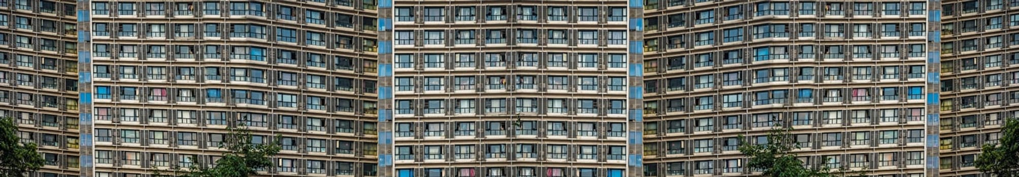 Stitched collage panorama of the high residential buildings and blocks of flats in Chengdu, China