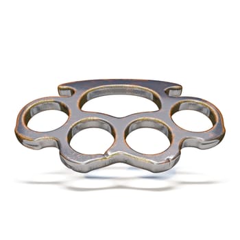 Brass knuckles 3D render illustration isolated on white background