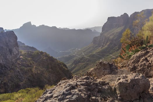 famous village Masca in rural place at high altitude on mountain in Tenerife, Spain