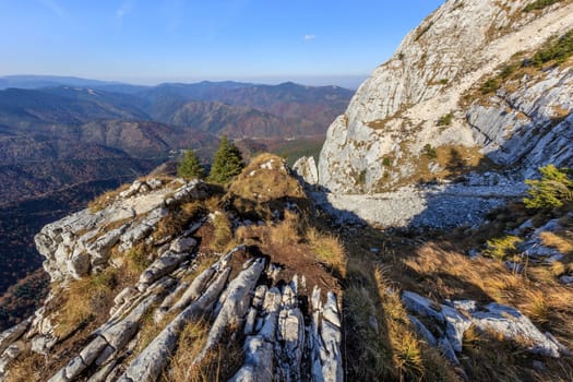 mountain landscape in Piatra Craiului Mountains, Romania