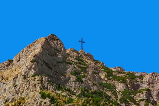 Caraiman Peak with The Heroes' Cross in the Bucegi Mountain
