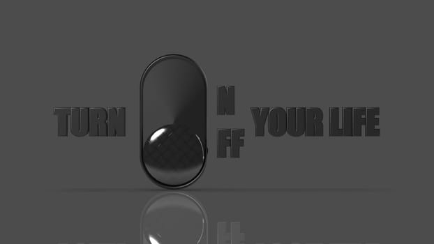 The 3d rendering of turn on/off you life icon