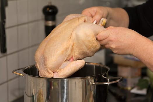 cooking a chicken soup
