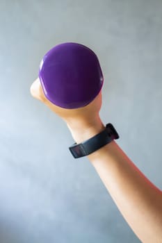 Healthy lifestyle concept female wearing sport tracker wristband arm, stock photo