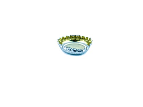 Beer bottle cap on a white background. Place for text.
