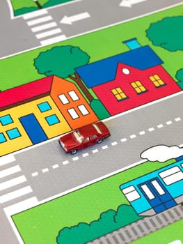 A close up shot of a childs play mat