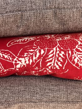 A close up shot of couch cushions