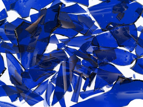 A close up shot of broken glass