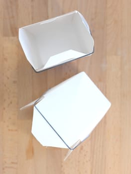 A close up shot of a takeaway box
