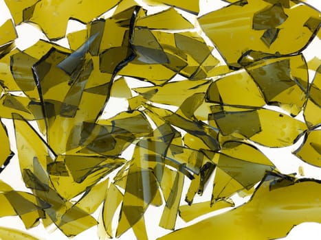 A close up shot of broken glass