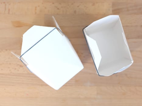 A close up shot of a takeaway box