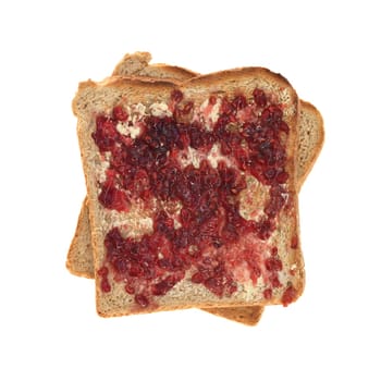 A close up shot of jam on toast
