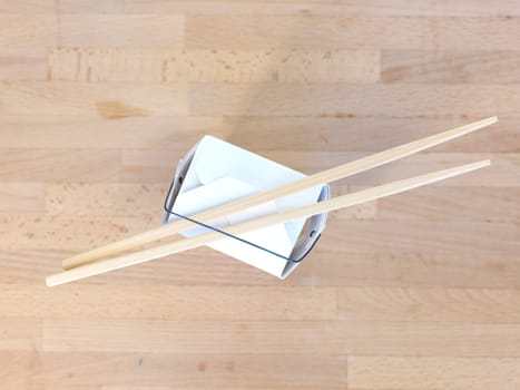 A close up shot of a takeaway box