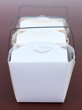 A close up shot of a takeaway box