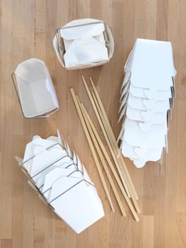 A close up shot of a takeaway box
