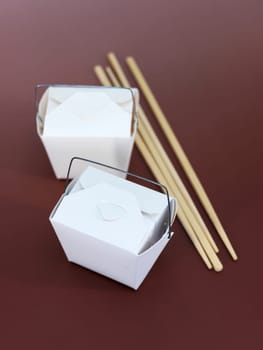 A close up shot of a takeaway box