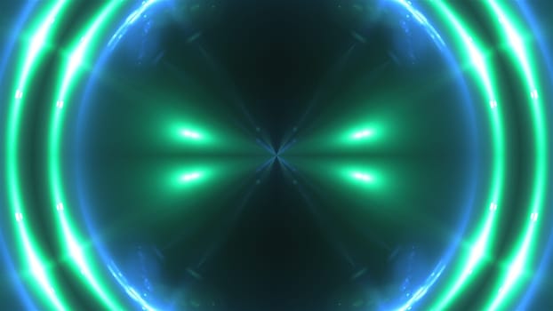 3d render of multicolored fractal lights. Glowing effects. Computer generated abstract background of flickering circles.