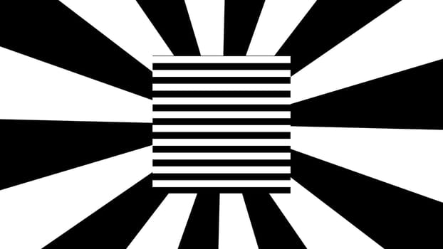 Black and white stripes. Computer generated abstract background, 3D rendering backdrop