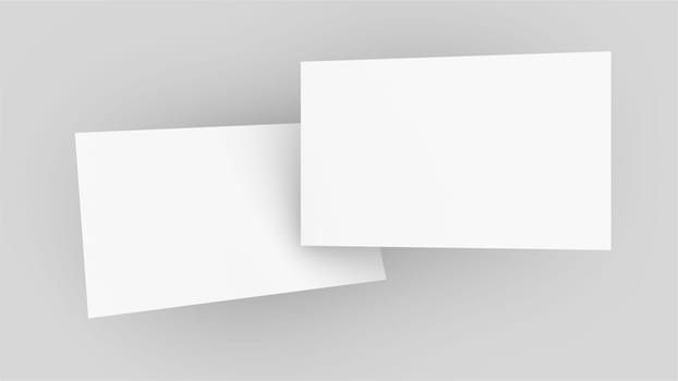 3d rendering business card mockup. Computer generated two vertical rectangular plates in a white background