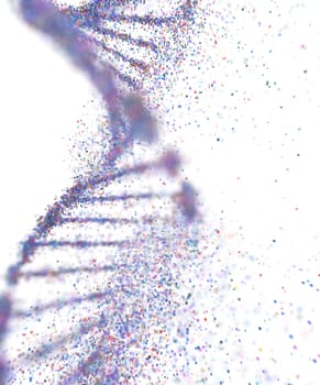 Colorful DNA molecule. Structure of the genetic code. Genetic Syndrome and Genetic Disorder, 3D illustration of science concept.