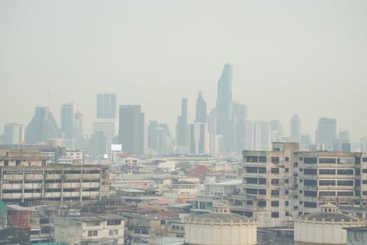 Bangkok, Thailand - November 2, 2019:  Air pollution in bangkok city