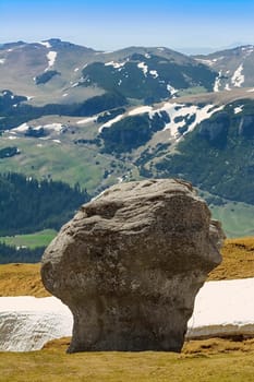 Natural Rock Formation in the area on the Bucegi Mountains plateau - Babele, Romania.
