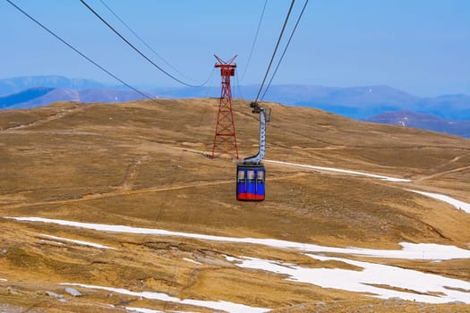 Telecabine (Cable transportation, Cable car, Gondola) in Bucegi mountains