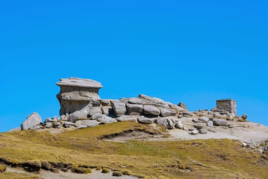 Natural Rock Formation in the area on the Bucegi Mountains plateau - Babele, Romania.