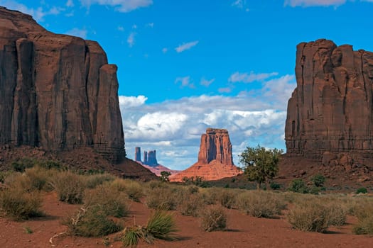 Viewing the Valley Through a Window in Monument Valley in Arizona