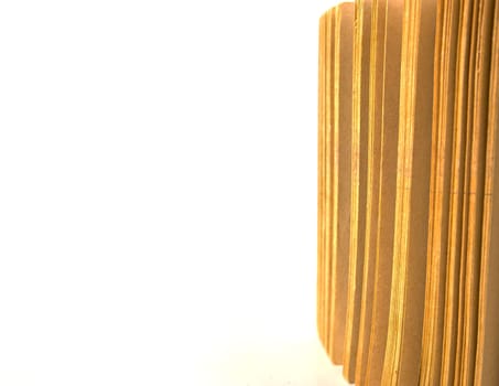 Old books on a white background. Book pages. Place for text.