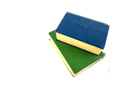 Old books on a white background. Book pages. Place for text.
