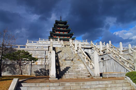 The storm on The National Folk Museum of Korea