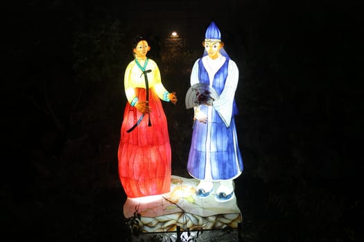 The beautiful lighted and colored lanterns of Seoul