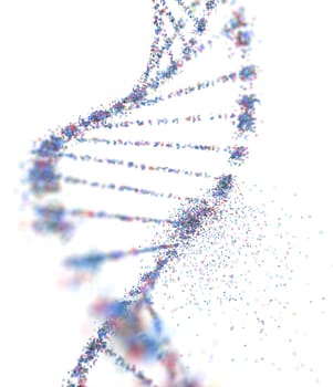Genetic Syndrome and Genetic Disorder, 3D illustration of science concept. Colorful DNA molecule.