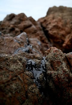 SALVADOR, BAHIA / BRAZIL - November 3, 2019: Oil macha is seen on the Rio Vermelho beach in Salvador (BA). The site was affected by oil spills on the Brazilian coast (Joa Souza / Panthermedia).
