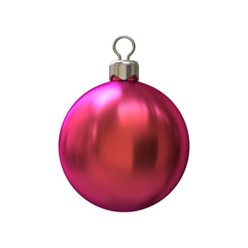 Red Christmas ball 3D rendering illustration isolated on white background