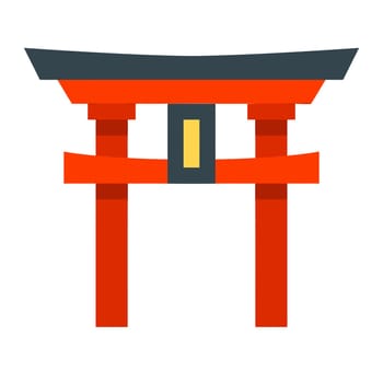 culture of japan koi temple shinto shrine entrance illustration red